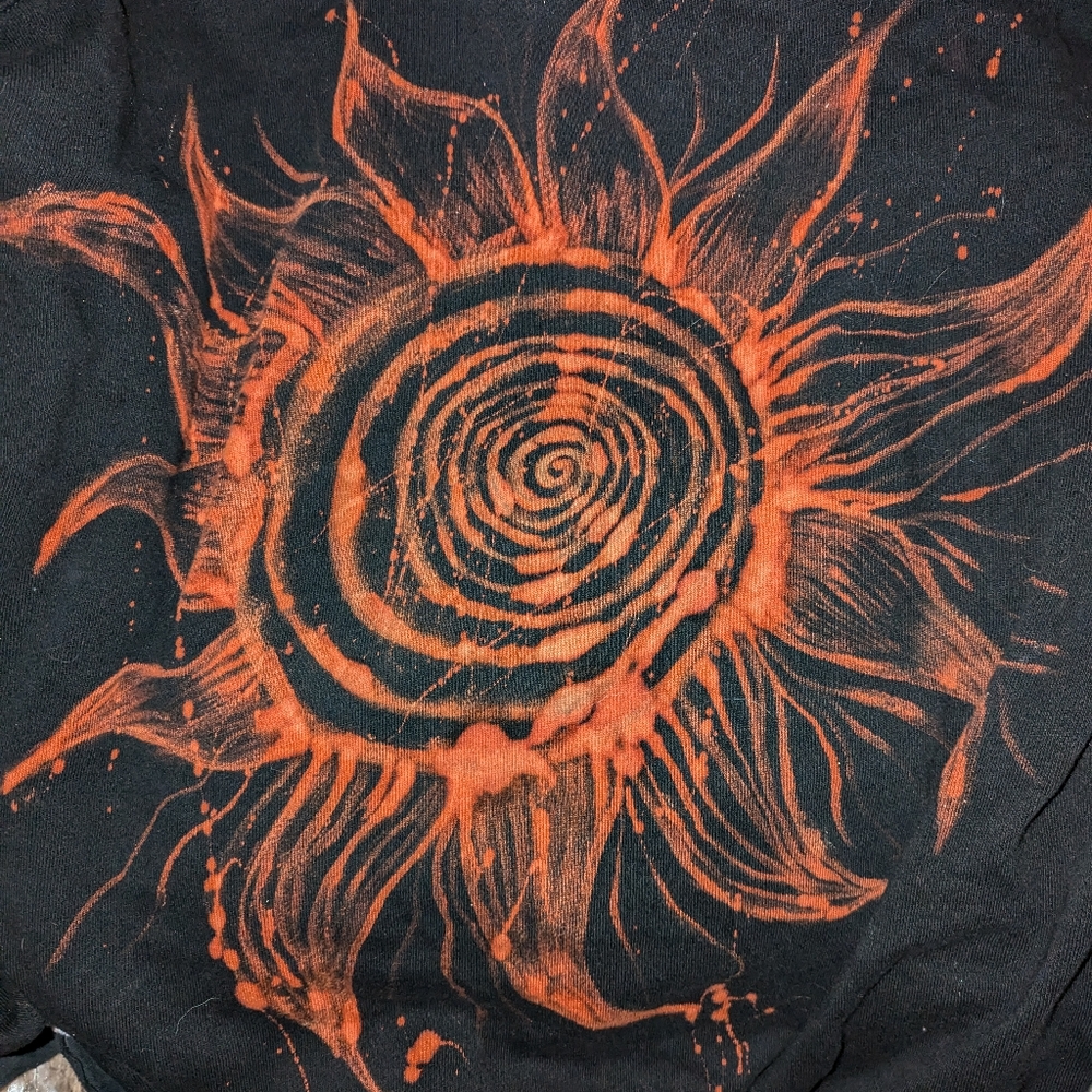 homemade bleach painted black zip up
